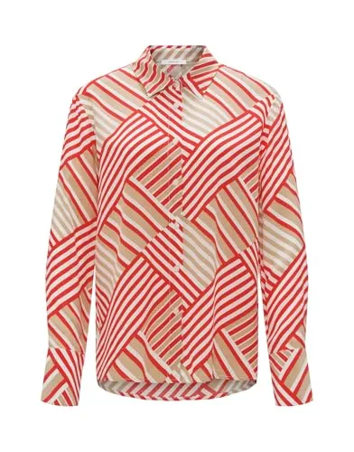 OPUS Damen Langarmbluse FILONA | Fließende Viskose in Sweet Red - Damenbluse aus hochwertiger Ecovero Viskose, vereint modernen Chic und zeitlose Eleganz für einen stilvollen Look.