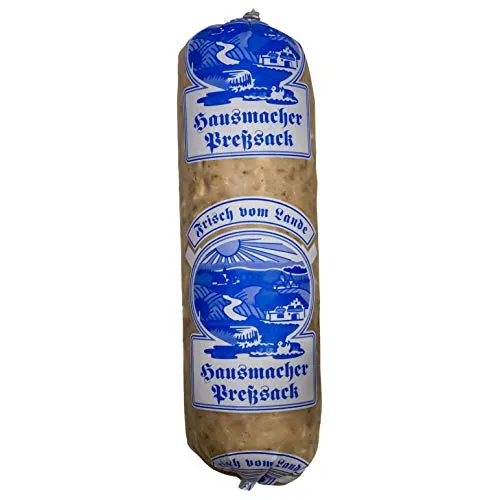 Food-United Presswurst PRESSSACK WEISS ca. 500g Bayerische-Presskopf-Wurst bekannt als Schwartenmagen Schweinskopfsülze Blunzen o. Saumagen traditionell-würziger Geschmack