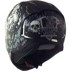 Broken Head Fullgas Viking V2 Pro Integralhelm mit blau verspiegeltem Visier - Motorradhelm für Wikinger-Fans, mit blau verspiegeltem Visier für optimalen Blendschutz und einem effektiven Belüftungssystem für kühle Köpfe auf jeder Fahrt.