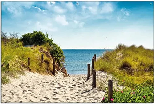 Produktbild Wallario Outdoor-Poster: Auf dem Sandweg zum Strand