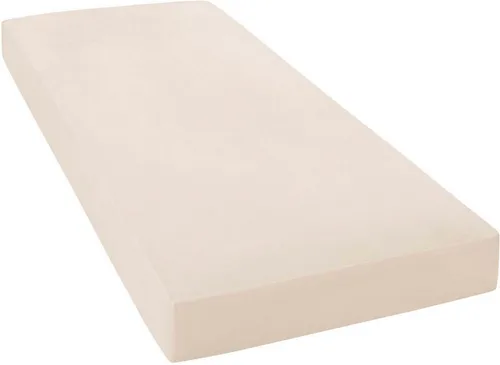Janine Spannbetttuch 5007 Mako Jersey - Sand Fb. 29, 140-160 cm - Spannbetttuch aus hautsympathischem Mako-Jersey, passend für Matratzen von 140 bis 160 cm, mit hochwertigem Ringsumgummi und bügelfreier Pflege.