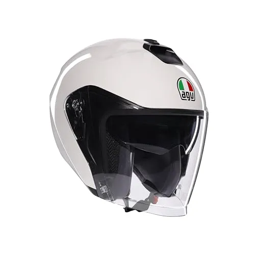 AGV - IRIDES E2206 Motorrad Jet-Helmet, Unisex - Motorradhelm mit kratzfestem Visier und UV-Schutz, speziell für Brillenträger entwickelt, ideal für Sicherheit und Komfort auf der Straße.