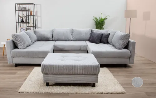 Home affaire Wohnlandschaft Toni U-Form mit Ottomanen