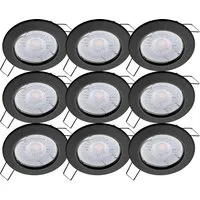 Oktaplex 9er Set Deckenstrahler Sedan 3-Stufen Dimmbar Warmweiß 3000K 380lm 4,8W Schwarz LED Spot