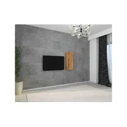 VCM Wandregal Arila LS - Klappschrank aus Holz - TV-Halterungen mit drei großen Fächern, ideal für CDs, DVDs und Bücher, einfach zu montieren und erweiterbar für individuelle Wohnwände.
