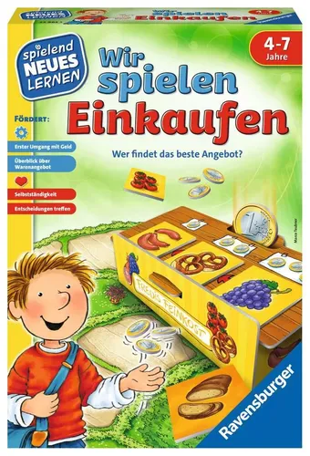 Ravensburger Wir spielen Einkaufen Brettspiel - Gesellschaftsspiel für die ganze Familie, fördert spielerisch das Verständnis für Geld und Einkaufen.