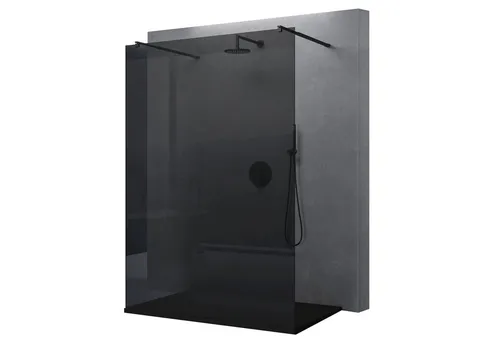 doporro Walk-in-Dusche Duschwand schwarz mit Nano Glas - Walk-In Dusche aus 10mm ESG Sicherheitsglas, variable Wandabstände von 70-120 cm, einfache Montage und modernes Design für Ihr Badezimmer.