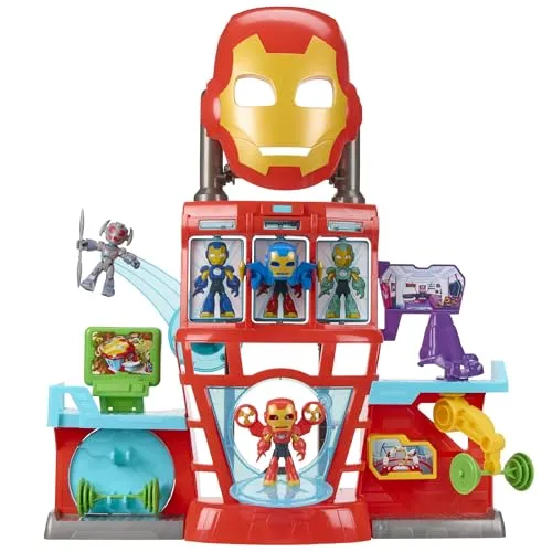 Iwf Iq Spielset - Marvel Werkzeugzubehör: Spannendes 2-in-1-Spielset mit interaktiver Iron Man-Maske und Actionfiguren für Kinder ab 3 Jahren. Fördert kreatives Spielen und Abenteuer!