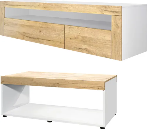 Vladon Wohnwand Berlin, modernes Wohnzimmer-Set