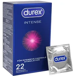 DUREX Intense Kondome - 22 Stück, mit Rippen und Noppen für intensiven Genuss und extra Stimulation