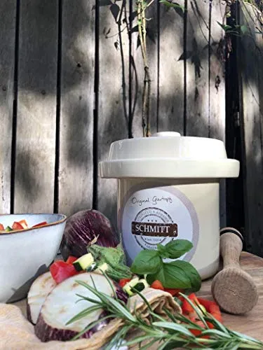 MS Steinzeug Gärtopf Mini Fermentation 2 Liter Creme weiß Milchsäuregärung Konservieren Einmachen gesunde Ernährung Vitaminbooster optimal für Vegetarier