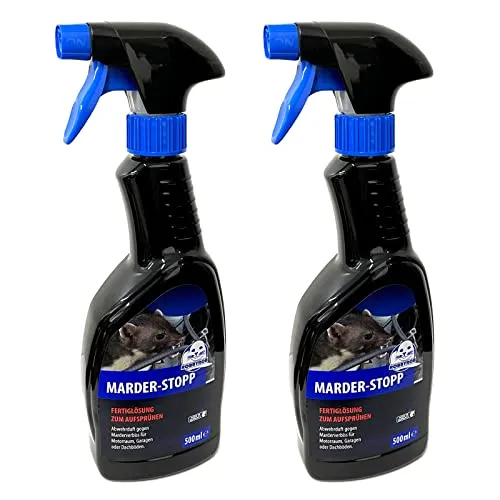 ROBBYROB 2X Marder Spray Marderschutz 500ml Marderspray Abwehrduft Marderabwehr Marderstopp Marderschreck Abwehrspray