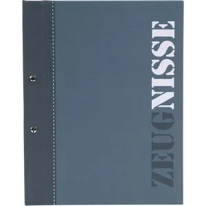 Goldbuch Zeugnismappe 36114, 2Colored, A4, mit Buchschrauben, erweiterbar, blau, 12 Hüllen