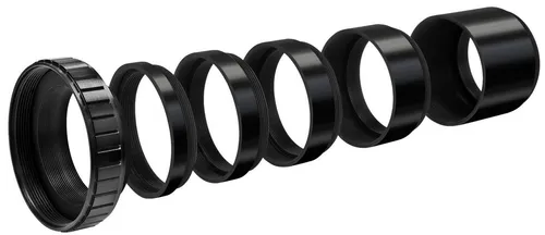 Bresser Optik 4940160 CCD Adapter SC/T2 Kamera-Adapter - Photoadapter für Teleskope, ermöglicht Fokalaufnahmen mit Schmidt-Cassegrain-Teleskopen und hat anpassbare Hülsen für optimalen Abstand zur Kamera.