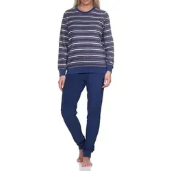 Normann Damen Frottee Pyjama langarm mit Bündchen