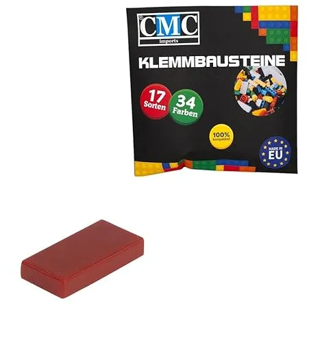 Klemmbausteine Fliesen Tiles Bausteine 1x2 Noppen Kompatibel 34 Farben freie Farbenwahl (852 - Dunkel Rot) 100 x