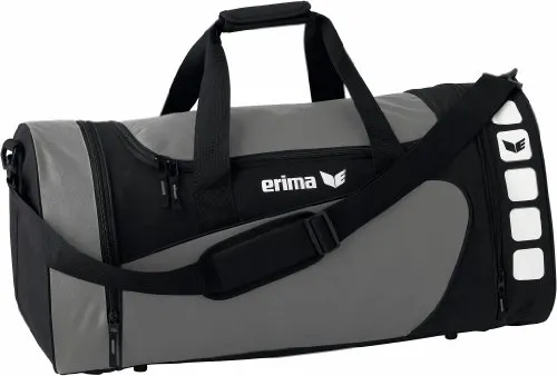 erima Sporttasche, granit/schwarz, L, 76 Liter - Klassische Sporttaschen mit geräumigem Hauptfach und belüftetem Nassfach für getragene Kleidung. Ideal für Sportler, die viel Stauraum und Komfort benötigen.
