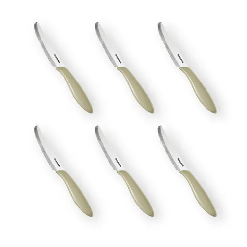 Tescoma scharfe Tafelmesser Set 6 teilig PRESTO beige Tafelmesser Wellenschliff