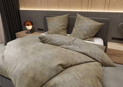 BETTWAESCHE-MIT-STIL Bettwäsche Mako Satin Bettwäsche orientalisch Dots, Mako-Satin