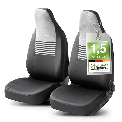 Walser Autositzbezug Gordon Vordersitze Premium schwarz-grau - Hochwertiger Autositzbezug für Vordersitze, schützt vor Abnutzung und sorgt für eleganten Look im Auto.