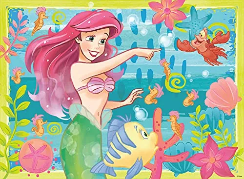 Ravensburger Puzzle 13327 - Arielles Unterwasserparadies - 500 Teile Disney Brilliant Puzzle mit Dekosteinen für Erwachsene und Kinder ab 12 Jahren