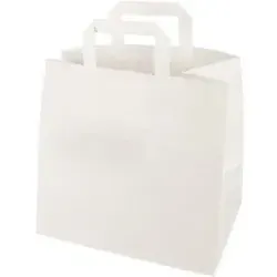 PAPSTAR Tragetasche mit Griff Weiß 26 x 17 x 25 cm 50 Stück