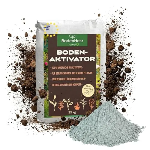 BodenHerz Bodenaktivator 25 kg – Natürliche Bodenverbesserung mit Mineralien - Der petigi BodenHerz Bodenaktivator verbessert die Bodenqualität durch Mineralien und Nährstoffe. Ideal für Beet und Rasen, sorgt er für eine bessere Wasserspeicherung und fördert das Pflanzenwachstum. 100% natürliche Inhaltsstoffe.