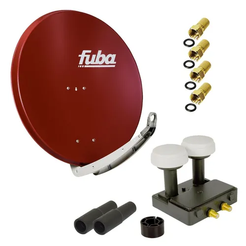 FUBA 2 Teilnehmer Astra Hotbird Digital SAT Anlage DAA 850 R ALU Rot