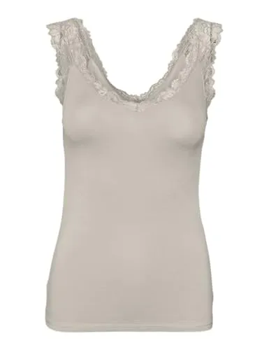 VERO MODA Damen Vmrosa Sl Top Jrs Noos, Pumice Stone, XL