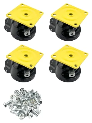 WELDINGER Schwerlastrollen 80F (4er-Set) Ratschenfunktion Tragkraft 1500 kg