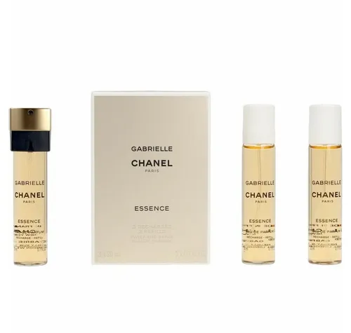 Chanel Gabrielle Essence Geschenkset - Geschenkbox mit 3 Nachfüllungen für TWIST AND SPRAY GABRIELLE CHANEL ESSENCE, ein blumiger Duft, der die Persönlichkeit einer selbstbewussten Frau unterstreicht.