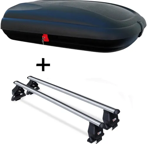 VDP Dachbox für VW Passat B8 (Limousine 4 Türer) - Praktische Dachbox mit 320 Litern Volumen, abschließbar und in Carbon-Optik. Ideal für zusätzlichen Stauraum auf Reisen, passt perfekt auf VW Passat B8 ab 2014.