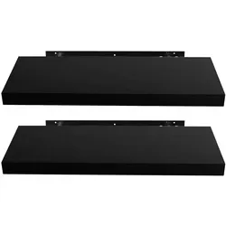 EUGAD Wandregal Schwarz 2er Set - Schweberegale für Wohnzimmer und Büro, modernes Design mit einfacher Installation und langlebigen Materialien, ideal für Bücher, Dekoration und mehr.