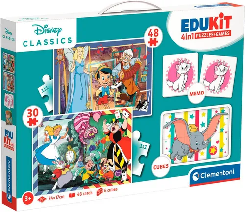 Clementoni® Puzzle Edukit, 4n1, Disney Classics, 78 Puzzleteile, Made in Europe