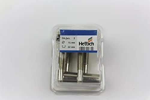 Hettich Türbandmittelteil ø15 mm, Bandabstand 22mm, vernickelt, für Holzzargen, 2 Stück