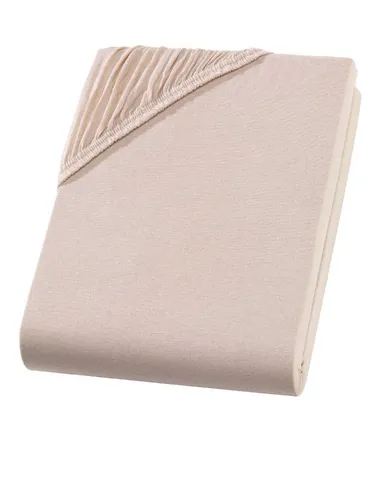 yadetextil Spannbettlaken Spannbettlaken, Jersey, Gummizug: Rundumgummi, Baumwolle Spannbettlaken 180x200-200x200 cm bis 25 cm Höhe, Beige