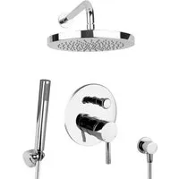 PaulGurkes Regendusche Duschsystem unterputz rund Set - Hochwertiges Duschset mit komplettem Messing-Design, 150 Antikalkdüsen und einfachem Umsteller. Ideal für stilvolle Bäder und komfortable Nutzung.