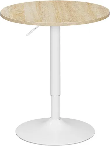 Woltu Höhenverstellbarer Bartisch in Beige - Moderner Stehtisch aus MDF, höhenverstellbar von 70 cm bis 91 cm, ideal für Partys und kleine Räume. Einfach zu montieren und kratzfest.