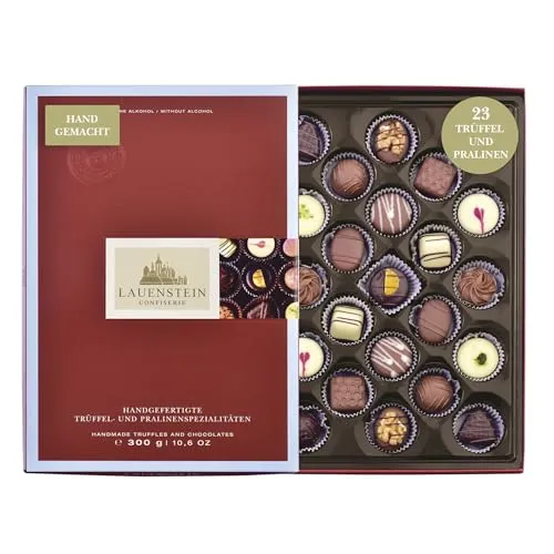Lauensteiner Erlesene Köstlichkeiten | 300g Pralinengeschenk | 23 Pralinen OHNE ALKOHOL