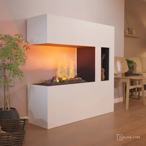 GLOW FIRE Wasserdampf Kamin Schiller Pocket - Elektrokamin mit realistischen 3D-Flammen - Elektrische Kamine mit Opti-Myst-Technik für täuschend echte Flammen, energieeffizient und sicher ohne Heizung. Ideal für modernes Wohnambiente.