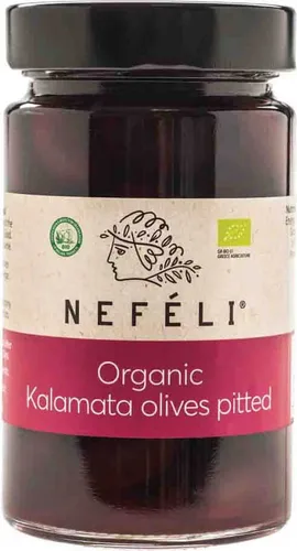 KALAMATA KERNLOSE SCHWARZE OLIVEN IN BIO-MARINET 295 g - NEFELI