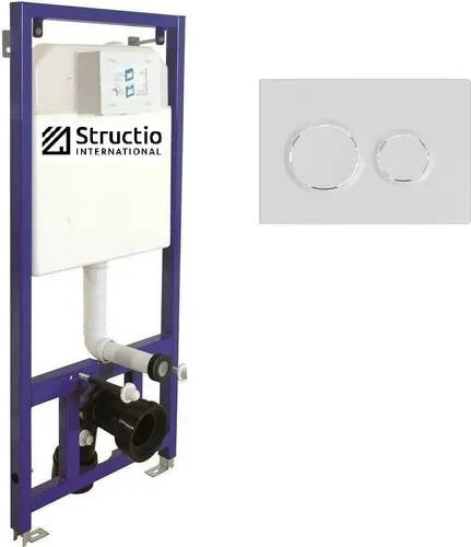 Trockenbau Vorwandelement mit Unterputzspülkasten - Unterputz Spülkästen, komplett vormontiert und einfach zu installieren, ideal für Trockenbau oder Mauerwerk, mit 10 l Wassertank und hoher Tragfähigkeit bis 400 kg.