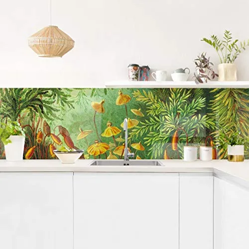 micasia Küchenrückwand selbstklebend Schautafel ohne Bohren fugenlos - Made in Germany - Pflanzen Illustration matt Paneel grün Küche Herd Spritzschutz 1678 (175x50cm)