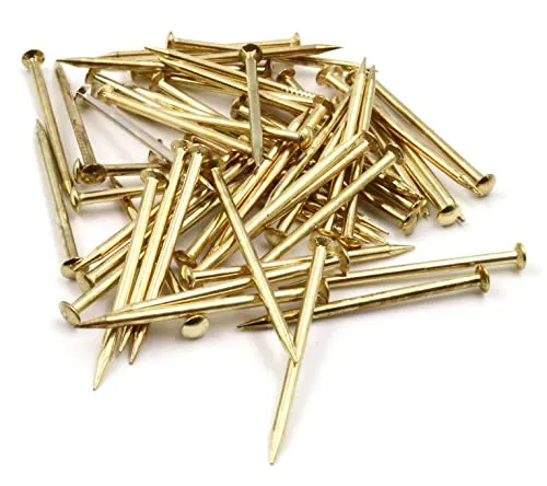 Design61 50x Stahlstifte Stahlnägel Sockelleistenstifte Nagel 2,0 x 40 mm Linsenkopf vermessingt