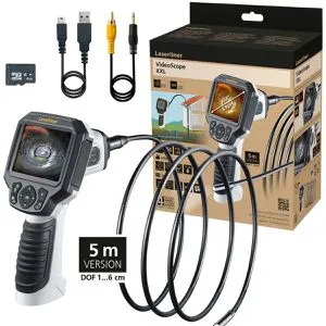Laserliner 082.115E Inspektions-Kamera - Inspektionskamera für die Kontrolle schwer zugänglicher Stellen. Mit wasserdichtem Kamerakopf und 4 Hochleistungs-LEDs für klare Aufnahmen unter allen Bedingungen.