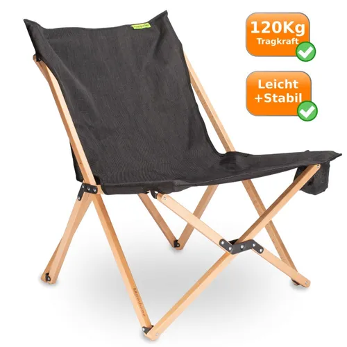 XL Campingstuhl 120 kg mit Buchengestell und Rückenstütze