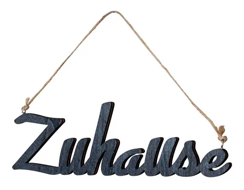 Levandeo® Dekoobjekt, Schriftzug Zuhause L45cm Schwarz Holz Türschild Home Hängerchen