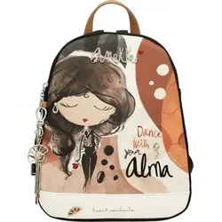Anekke Alma Rucksack - Stylischer Rucksack mit 3 Fächern und gefütterter Innenseite, ideal für Damen. Verstellbare Griffe und kompakte Maße von 24 x 30 x 12 cm bieten Funktionalität und Komfort.