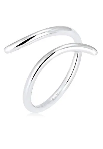 Elli Fingerring Wickelring offen verstellbar aus 925 Silber - Eleganter Wickelring aus 925er Sterling Silber, handgefertigt und verstellbar für perfekten Sitz. Ideal für jeden Anlass und ein zeitloses Statement.