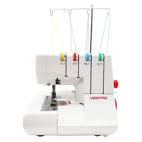 VERITAS Nähmaschine Simone I Overlock-Nähmaschine - Overlock-Nähmaschine mit 12 Programmen, einstellbarer Stichlänge & -breite, ideal für präzise Näharbeiten und schnelle Verarbeitung von Stoffen.